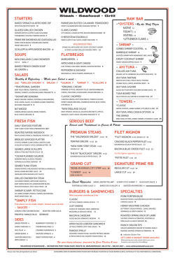 Dining Menu 10-2014 - Wildwood Steakhouse