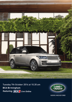 Tuesday 7th October 2014 at 10.30 am BCA Birmingham featuring