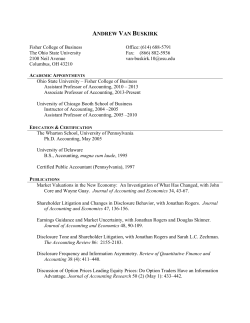 Curriculum Vita (PDF) - Fisher College of Business