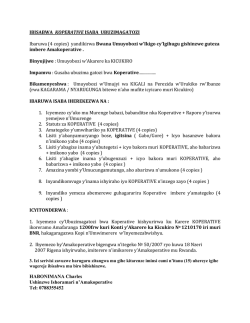 IBISABWA KOPERATIVE ISABA UBUZIMAGATOZI Ibaruwa (4 copies)