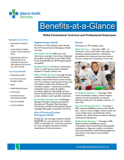 HSAA - Benefits at a Glance