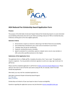 Application - Idaho Centennial Chapter AGA