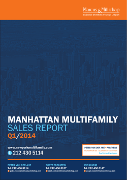 MANHATTAN MULTIFAMILY SALES REPORT
