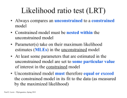 Likelihood ratio test (LRT)