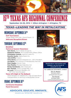 15th Texas AFS Regional Conference