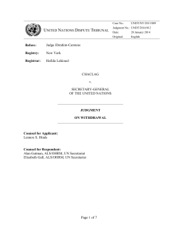 Page 1 of 7 UNITED NATIONS DISPUTE TRIBUNAL Before: Judge