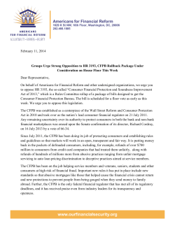 Letter: AFR Opposes HR 3193 - National Consumer Law Center