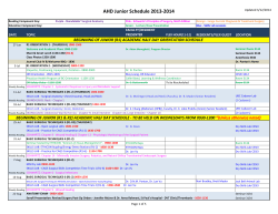 AHD Junior Schedule 2013-2014