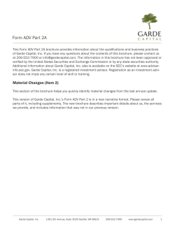 Form ADV Part 2A - Garde Capital, Inc.