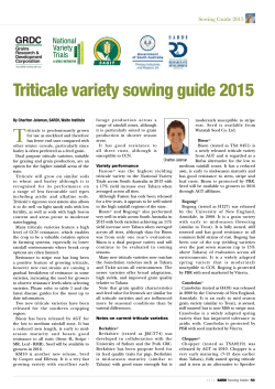 Triticale variety sowing guide 2015