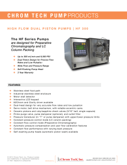 Chrom Tech Pump Products HF 300 Brochure