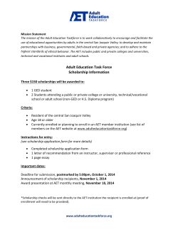 Adult Education Task Force Scholarship Information
