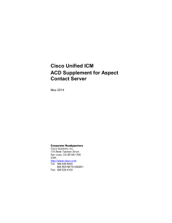 Cisco Unified ICM ACD Supplement for Aspect Contact Server