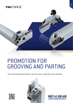 PROMOTION FOR GROOVING AND PARTING