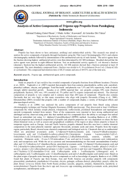 Analysis of Active Components of Trigona spp Propolis from