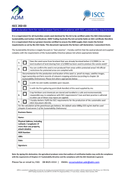 ISCC Canola Self Declaration