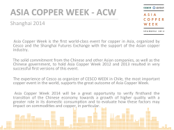 ASIA COPPER WEEK -‐ ACW