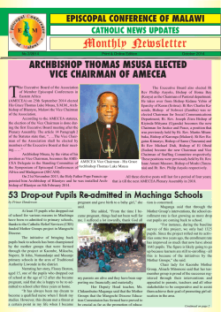 ECM OCTOBER NEWSLETTER - Episcopal Conference of Malawi