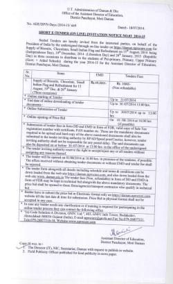 District Panchayat, Moti Daman. No. ADE/DP/N-Days./2014