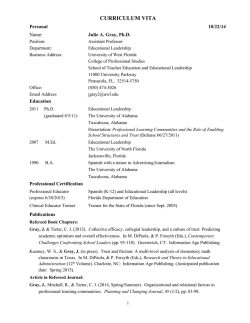 Julie Gray Full CV - University of West Florida