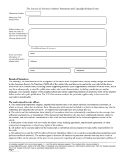 Statement and Copyright Release Form