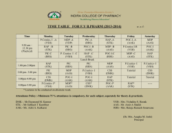 TIME TABLE FOR F.Y B.PHARM (2013