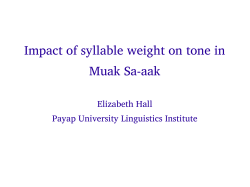 Impact of syllable weight on tone in Muak Sa