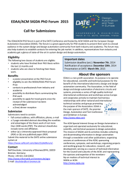 EDAA/ACM SIGDA PhD Forum Call for Paper (PDF)