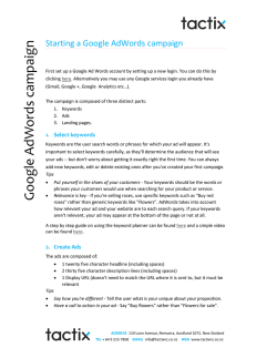 Google AdW ords campaign
