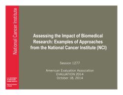 AEA 2014 Session 1277 - NCI Assessing Impact 10-17
