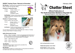 Chatter Sheet - South Australian Obedience Dog Club