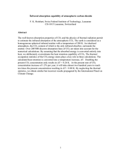 1 Infrared absorption capability of atmospheric carbon dioxide F. K.