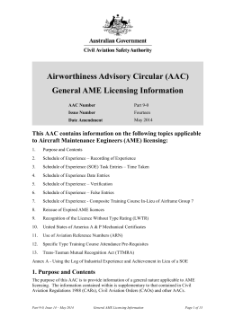 AAC 9-0 - Civil Aviation Safety Authority