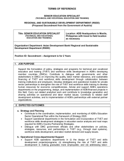 Austria Secondee - Senior Education Specialist