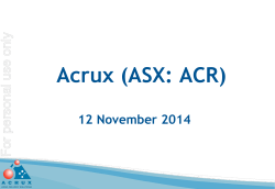 Acrux (ASX: ACR) - Australian Securities Exchange