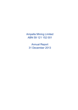 Ampella Mining Limited ABN 59 121 152 001 Annual Report 31