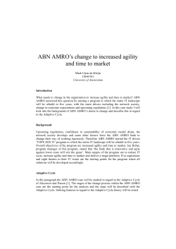 Case ABN AMRO - Adaptive Cycle