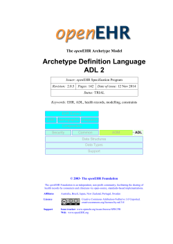Archetype Definition Language ADL 2