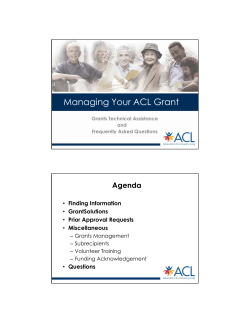 Managing Your ACL Grant