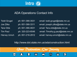 ADA Operations Contact Info