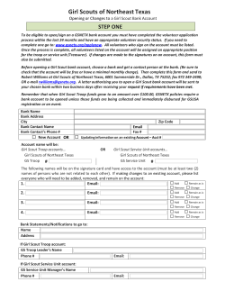 Opening a Girl Scout Bank Account and ACH Authorization Form