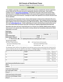 Opening a Girl Scout Bank Account and ACH Authorization Form