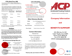 benefits offering. - ACP | Accelerated Cooking Products