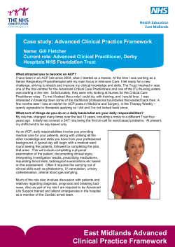 Gill Fletcher, Advanced Clinical Practitioner, Derby Hospitals NHS