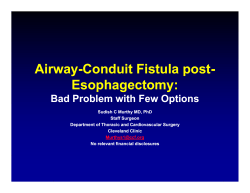 Post-esophagectomy Airway Fistulas