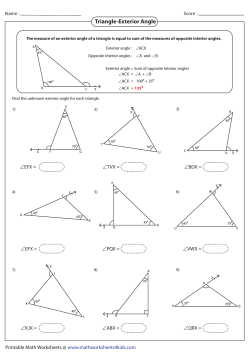 Triangle-Exterior Angle - Math Worksheets for Kids
