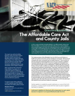 The Affordable Care Act and County Jails