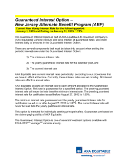 Guaranteed Interest Option – New Jersey Alternate Benefit