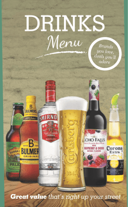 Download our Sample drinks menu
