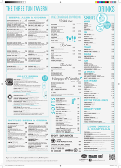 DRINKS - Wetherspoon